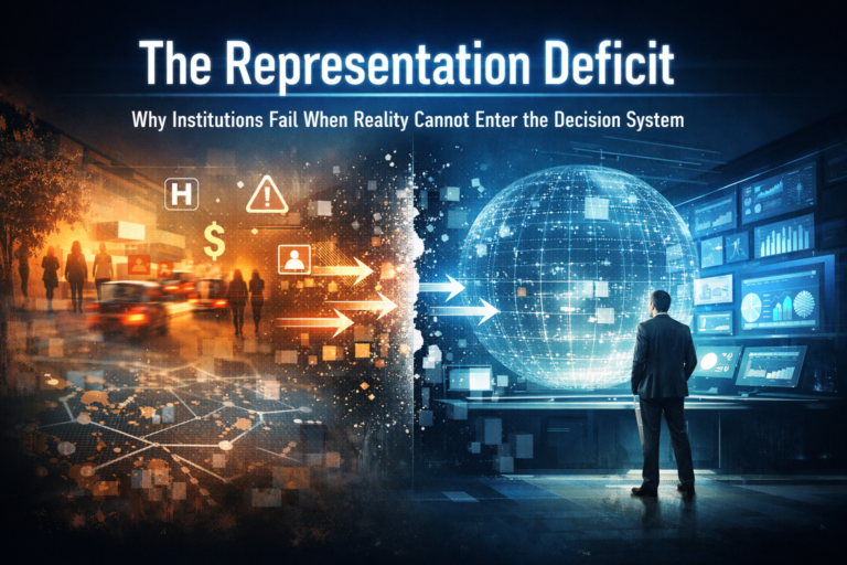 The Representation Deficit: Why Institutions Fail When Reality Cannot Enter the Decision System