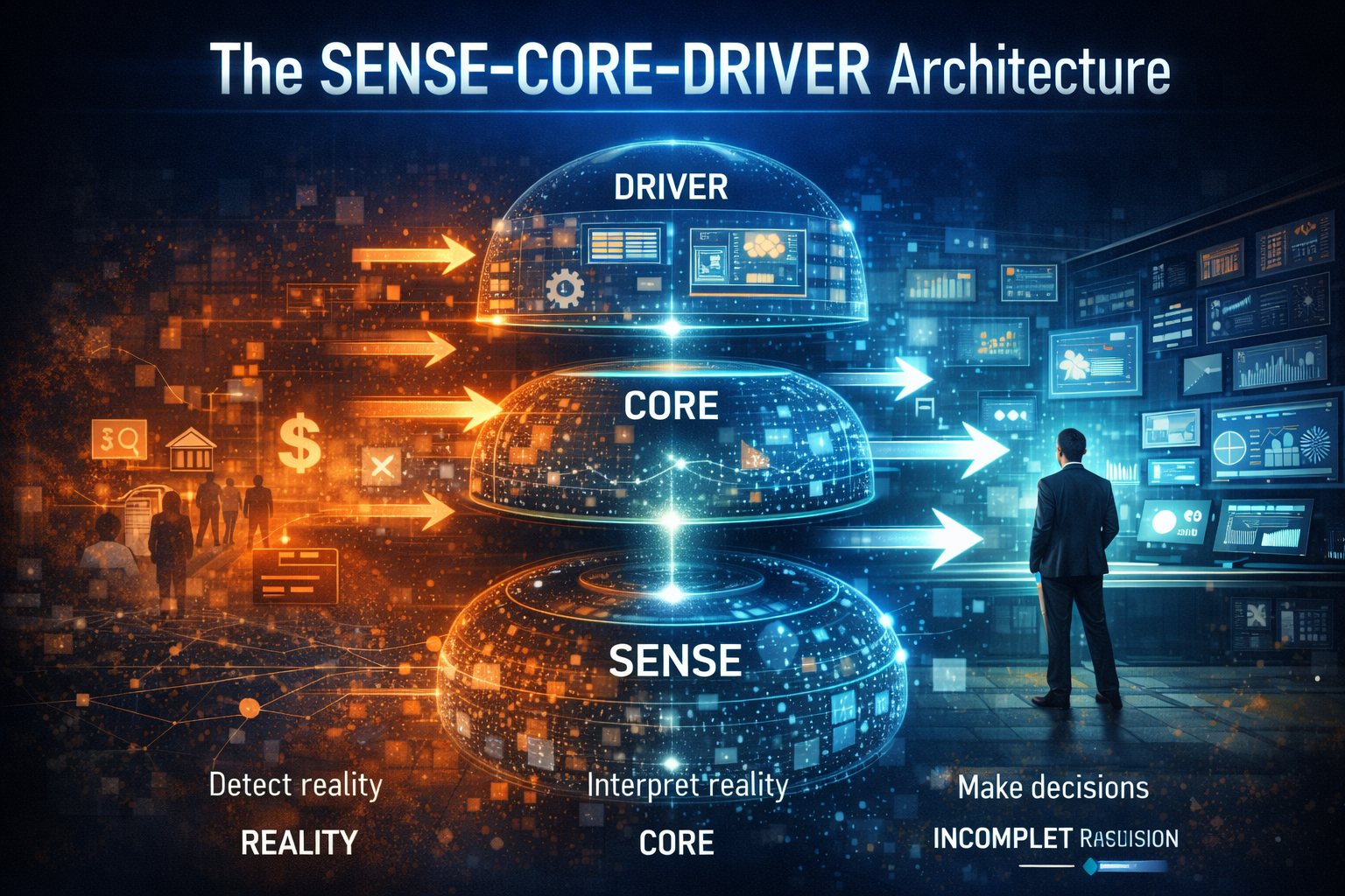 The SENSE–CORE–DRIVER Architecture