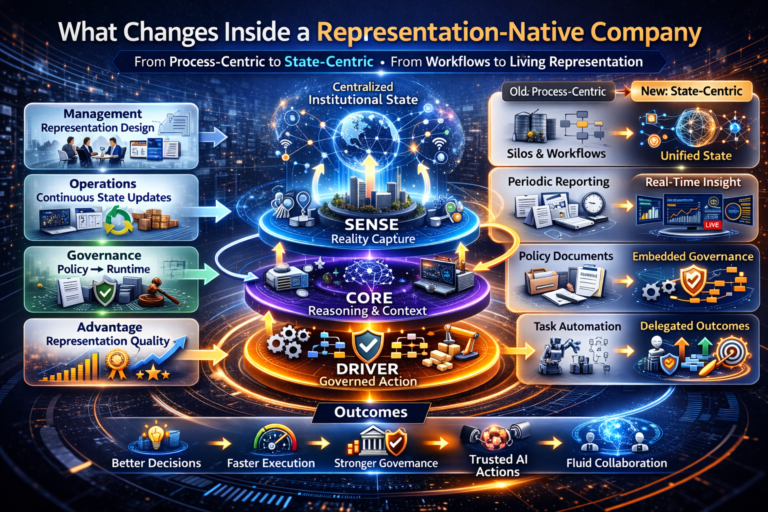 What Changes Inside a Representation-Native Company