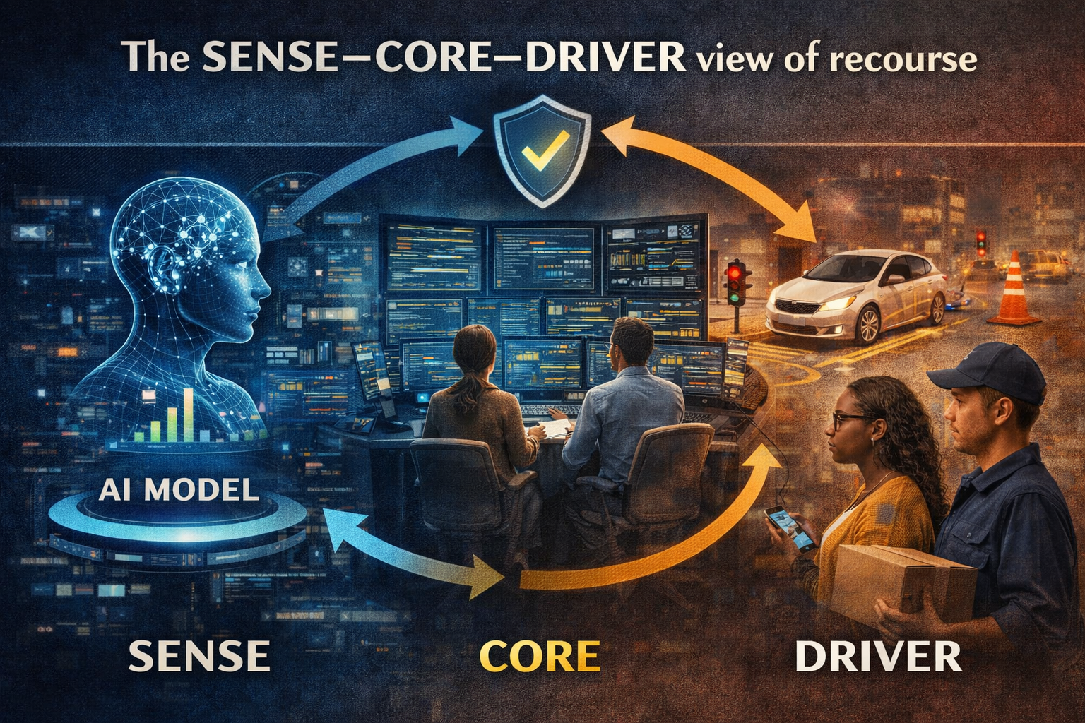 The SENSE–CORE–DRIVER view of recourse