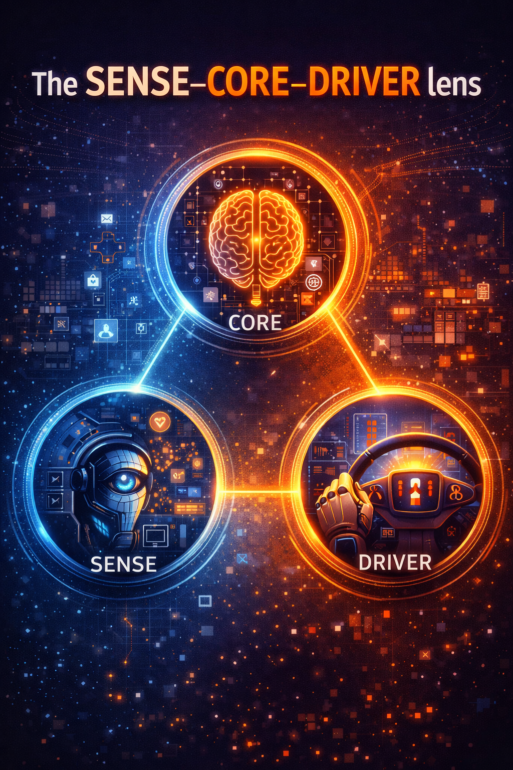 The SENSE–CORE–DRIVER lens