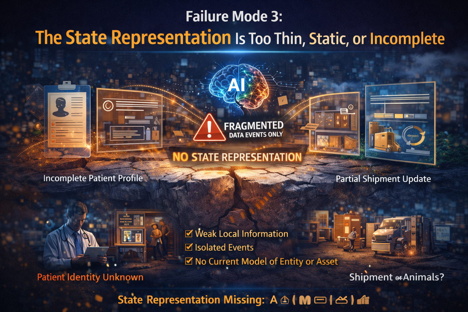 Failure mode 3: the state representation is too thin, static, or incomplete