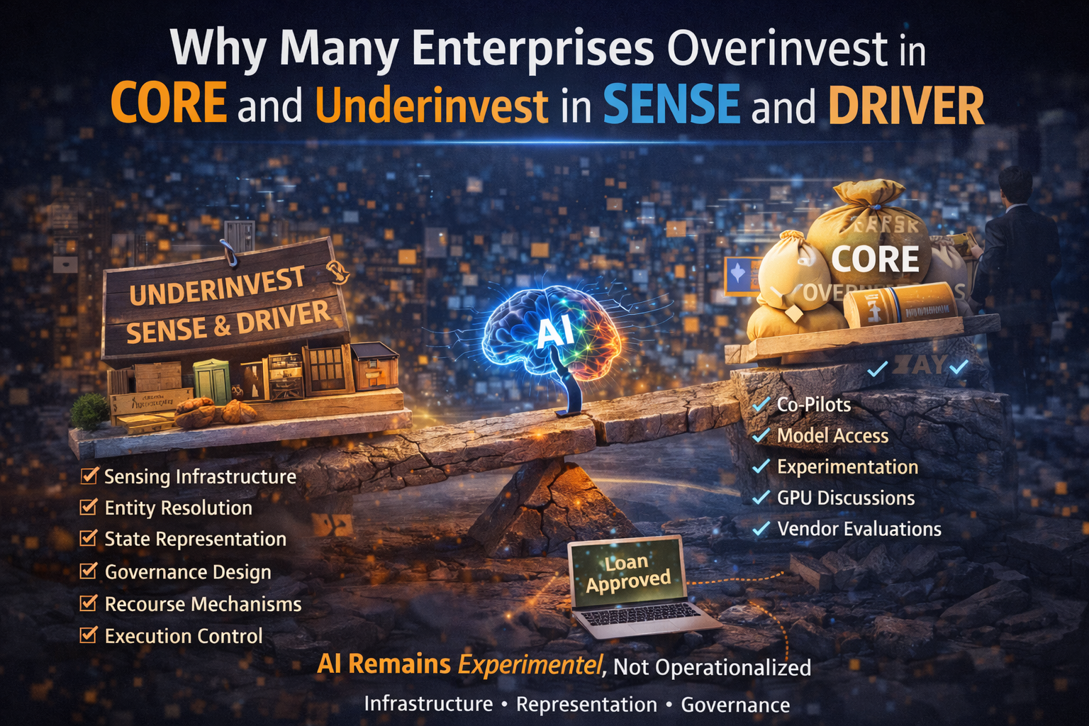 Why many enterprises overinvest in CORE and underinvest in SENSE and DRIVER