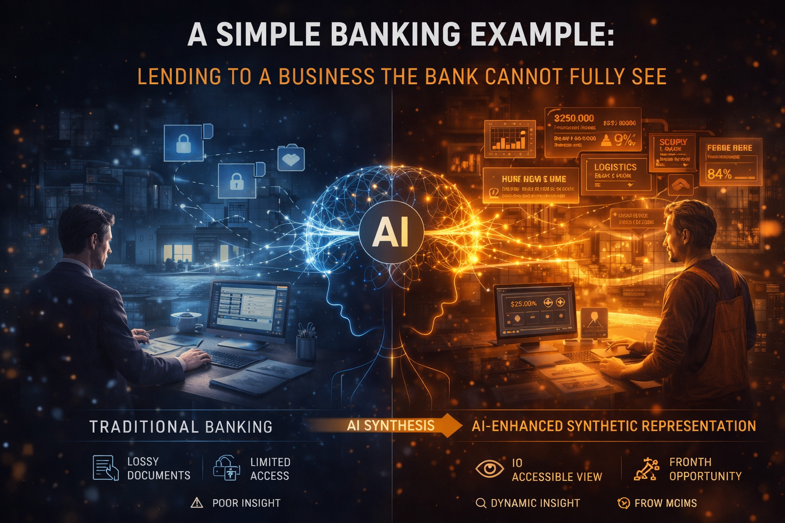 A simple banking example: lending to a business the bank cannot fully see