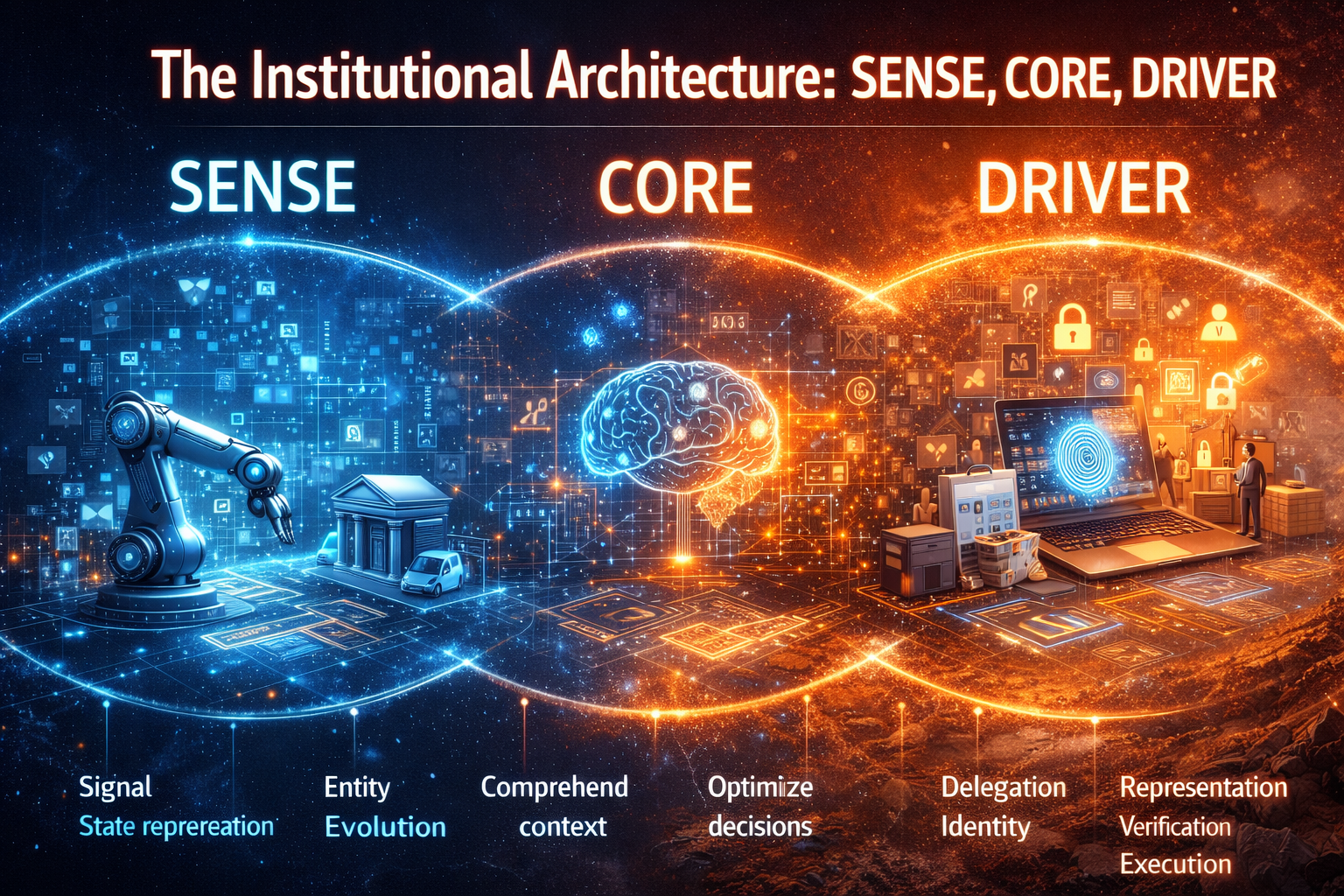 The Institutional Architecture: SENSE, CORE, DRIVER