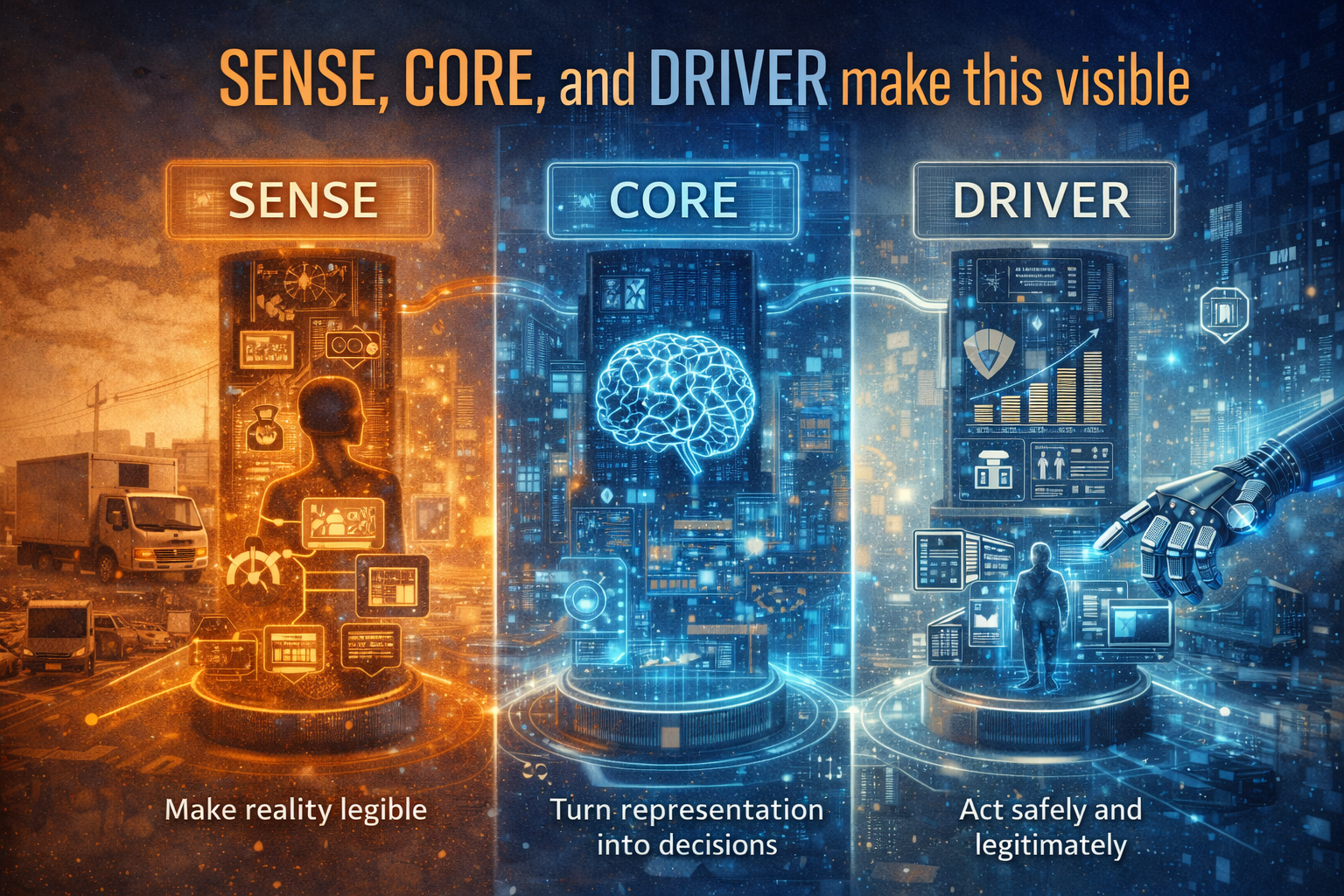 SENSE, CORE, and DRIVER make this visible
