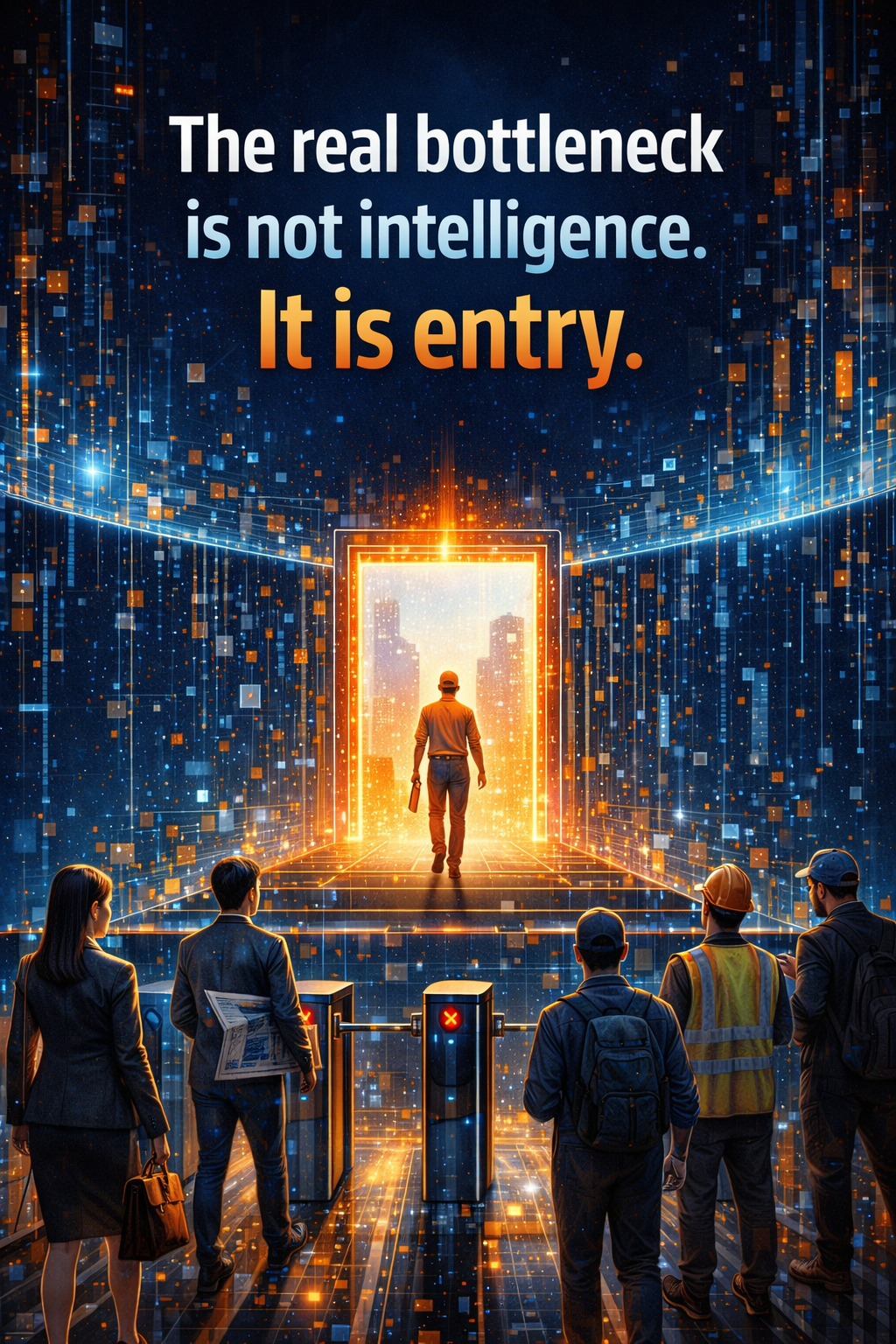 The real bottleneck is not intelligence. It is entry.