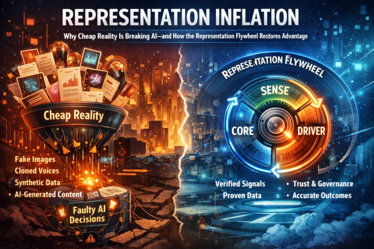 Representation Inflation: Why Cheap Reality Is Breaking AI—and How the Representation Flywheel Restores Advantage