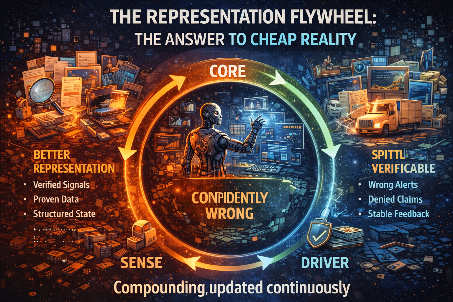 The Representation Flywheel: the answer to cheap reality