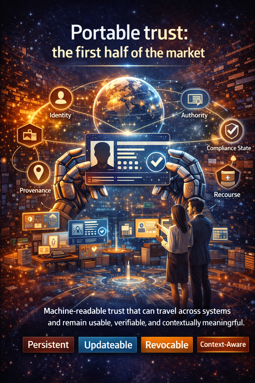 Portable trust: the first half of the market