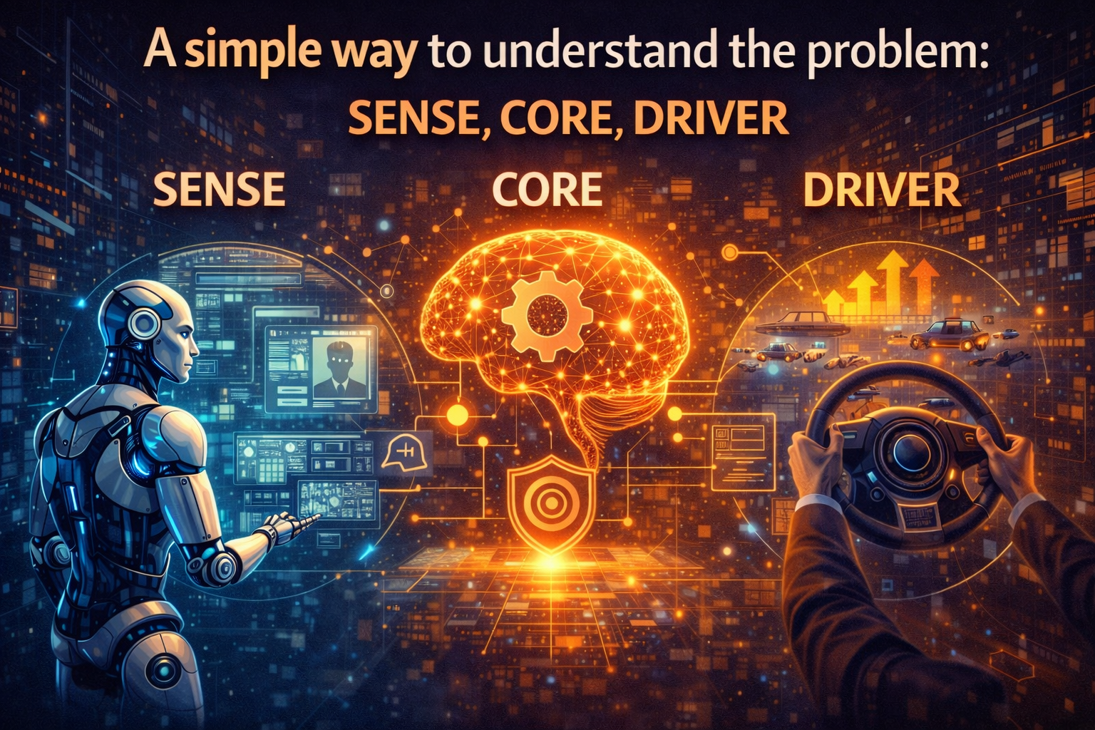 A simple way to understand the problem: SENSE, CORE, DRIVER