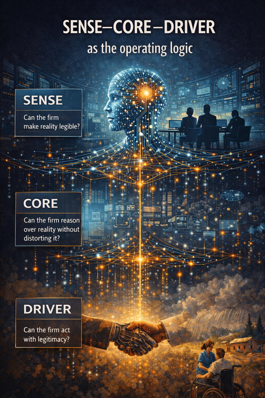 SENSE–CORE–DRIVER as the operating logic
