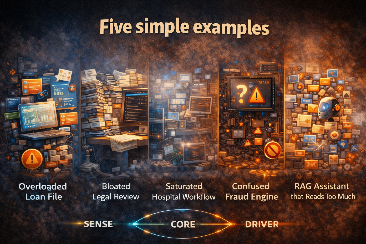 Representation Saturation: Five simple examples