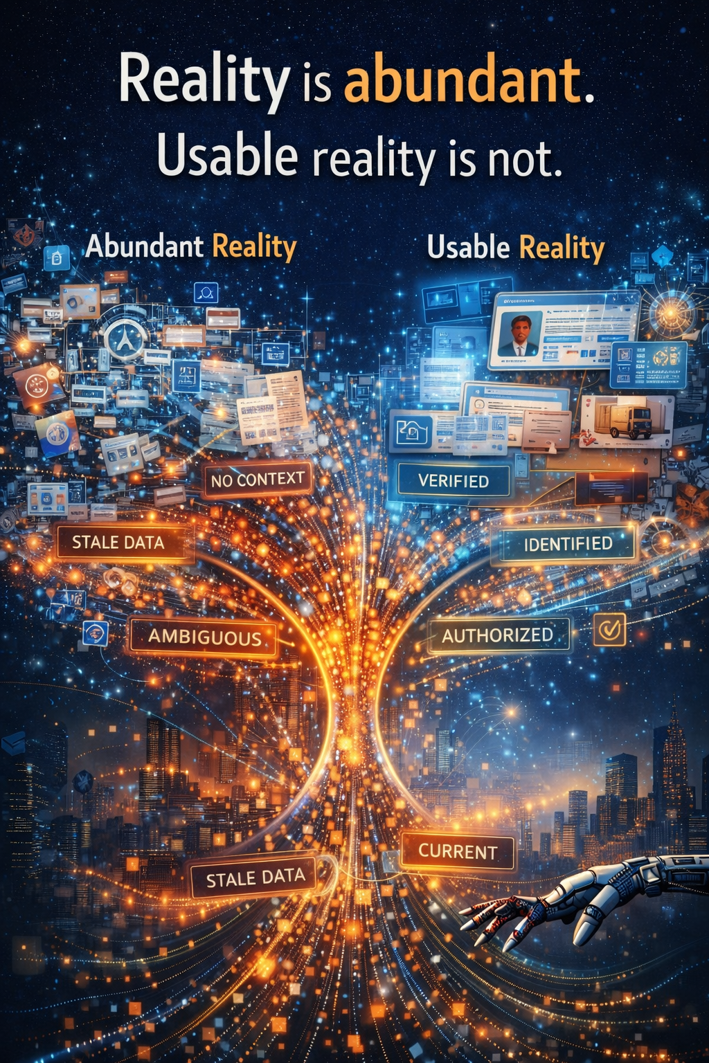 Reality is abundant. Usable reality is not