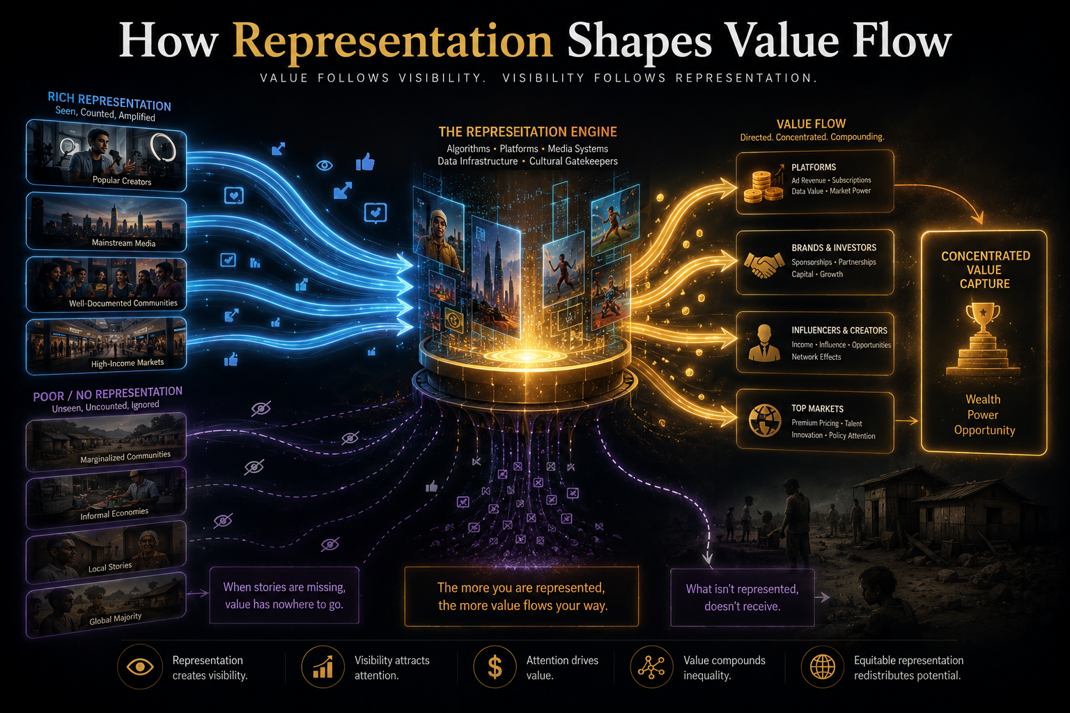 How Representation Shapes Value Flow