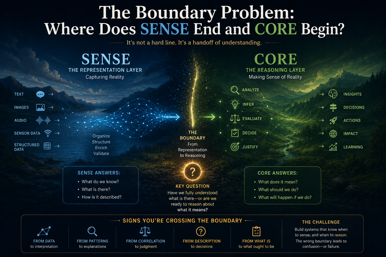 The Boundary Problem: Where Does SENSE End and CORE Begin?