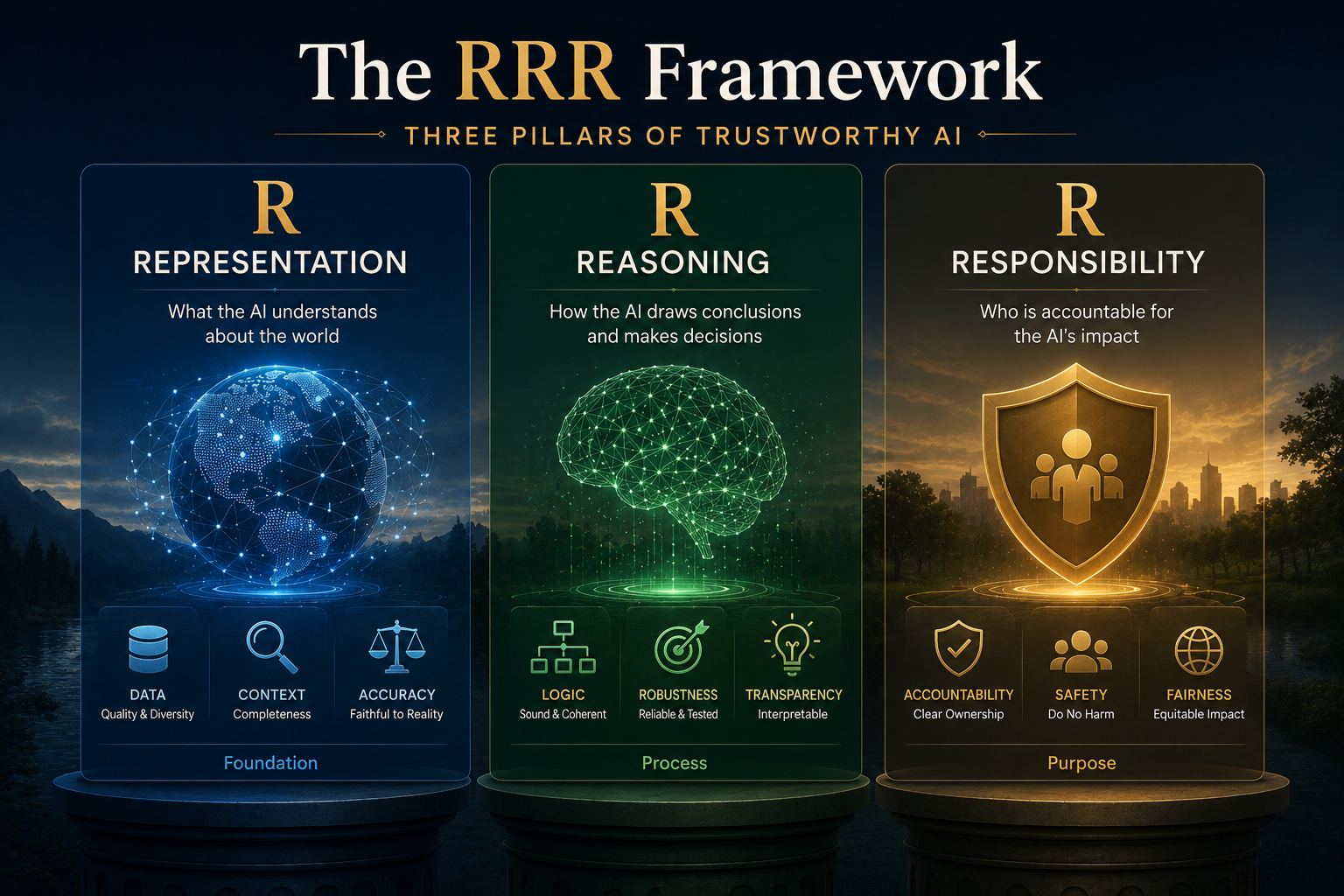 The RRR Framework: Representation, Reasoning, Responsibility