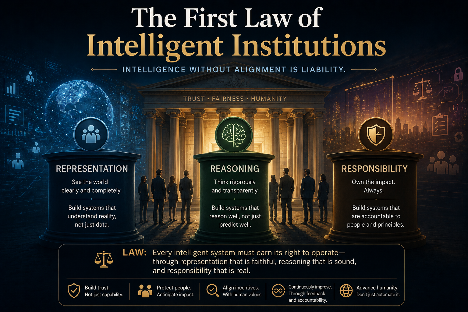 The First Law of Intelligent Institutions
