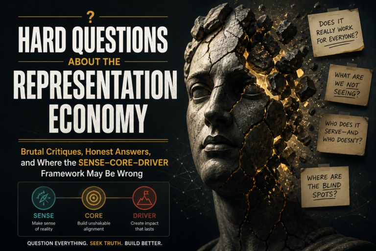 Hard Questions About the Representation Economy: A Brutal Self-Critique of the SENSE–CORE–DRIVER Framework