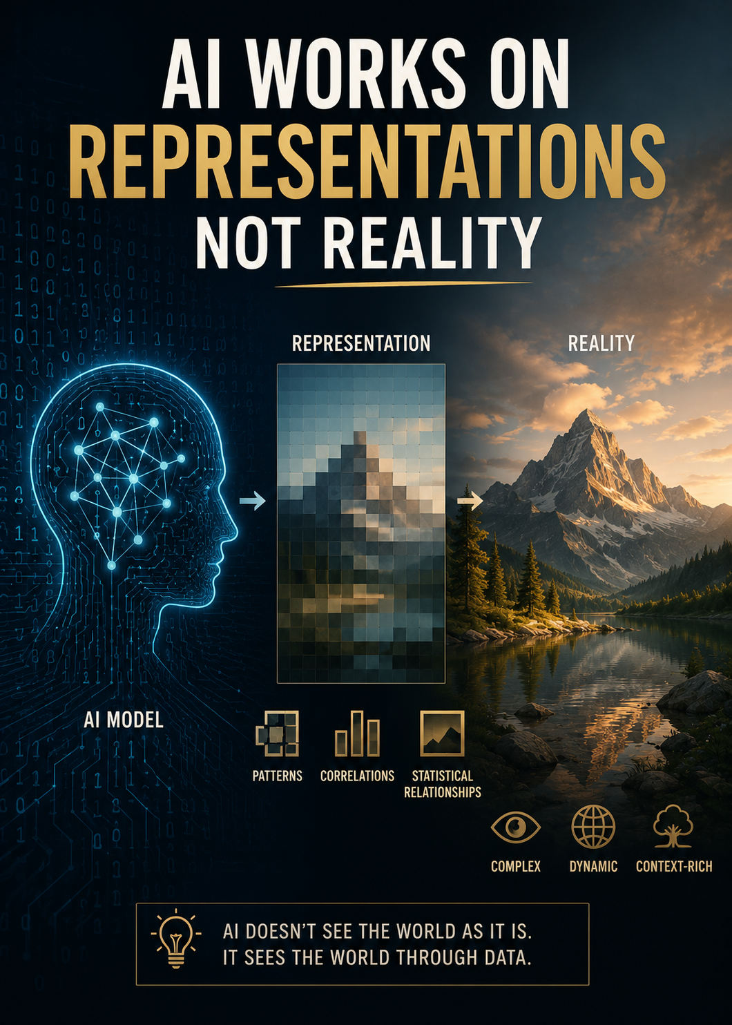 AI Works on Representations, Not Reality