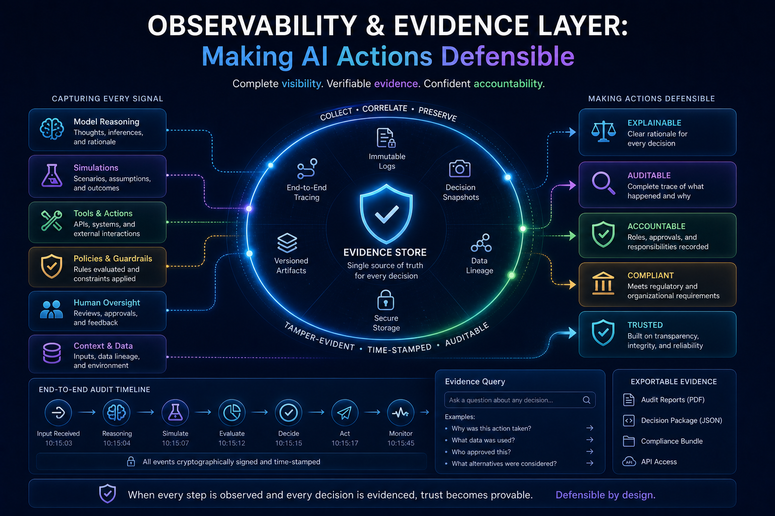 Observability and Evidence Layer: Making AI Actions Defensible