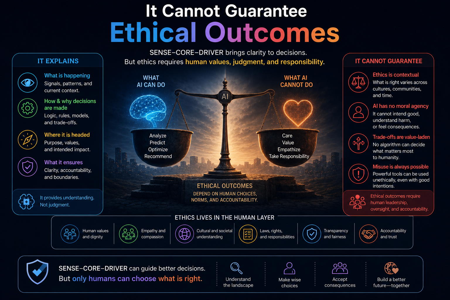 It Cannot Guarantee Ethical Outcomes