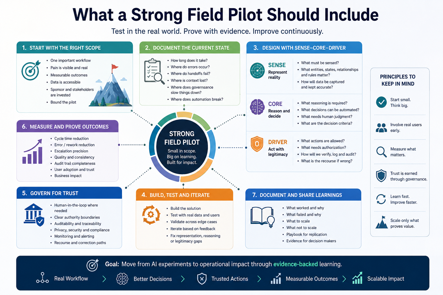 What a Strong Field Pilot Should Include