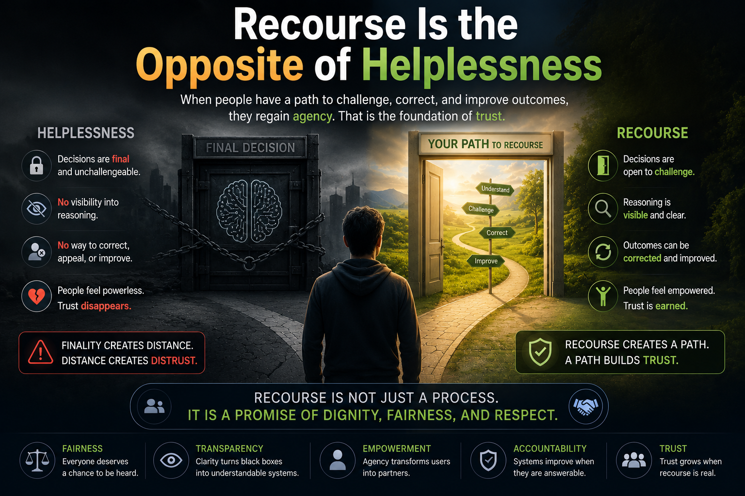 Recourse Is the Opposite of Helplessness
