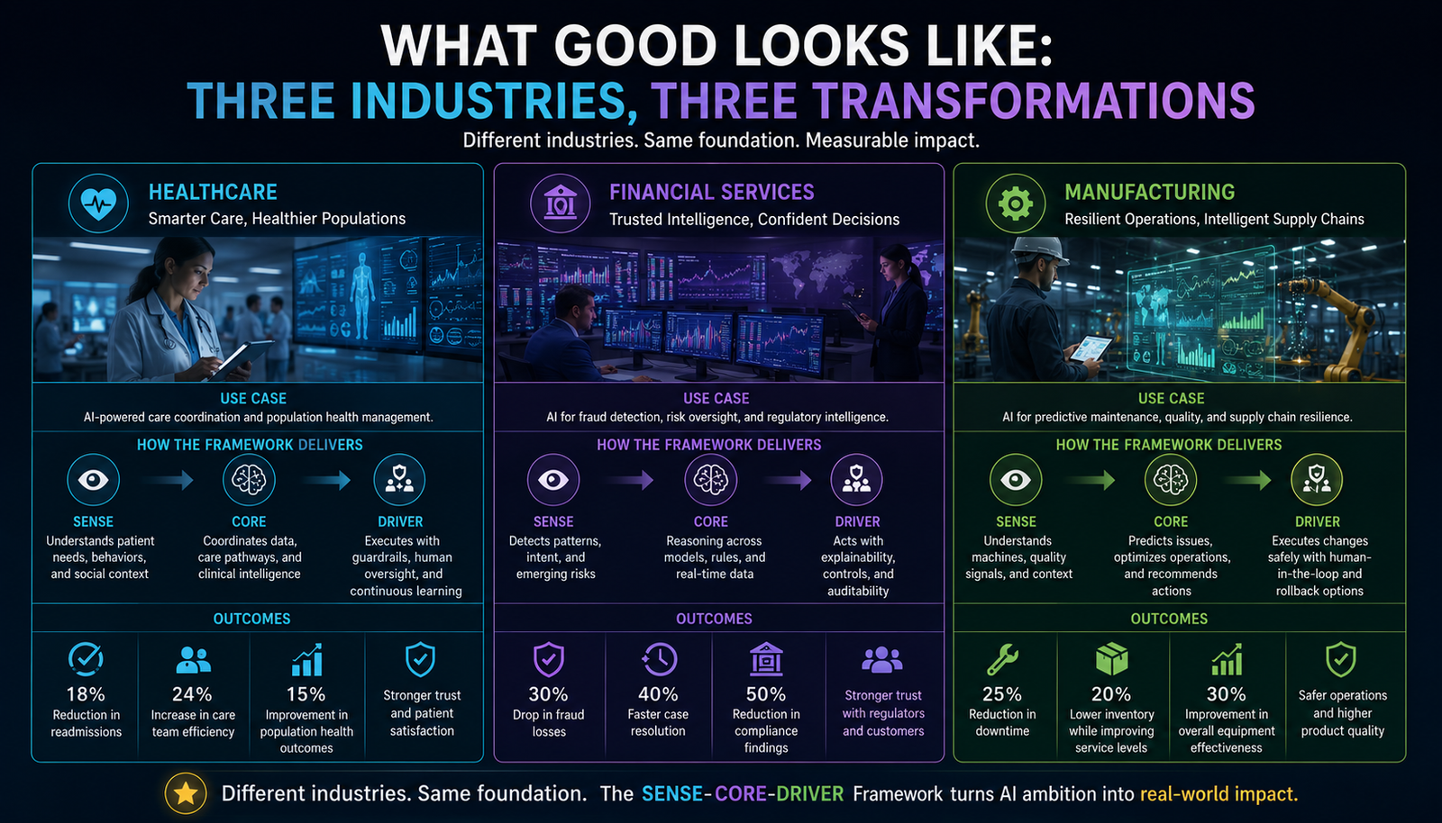 What Good Looks Like: Three Industries, Three Transformations